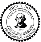 Washington Structural Engineer Seal Rubber Stamp